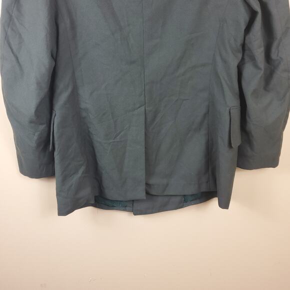 Vintage Army Green Service Coat Blazer Gold Tone Hardware Size 38S - Picture 7 of 11